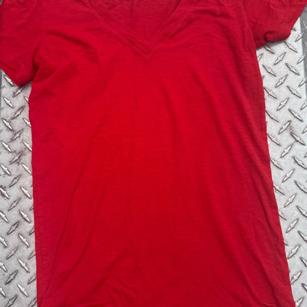 PINK Victoria's Secret Bold Red V-Neck Top